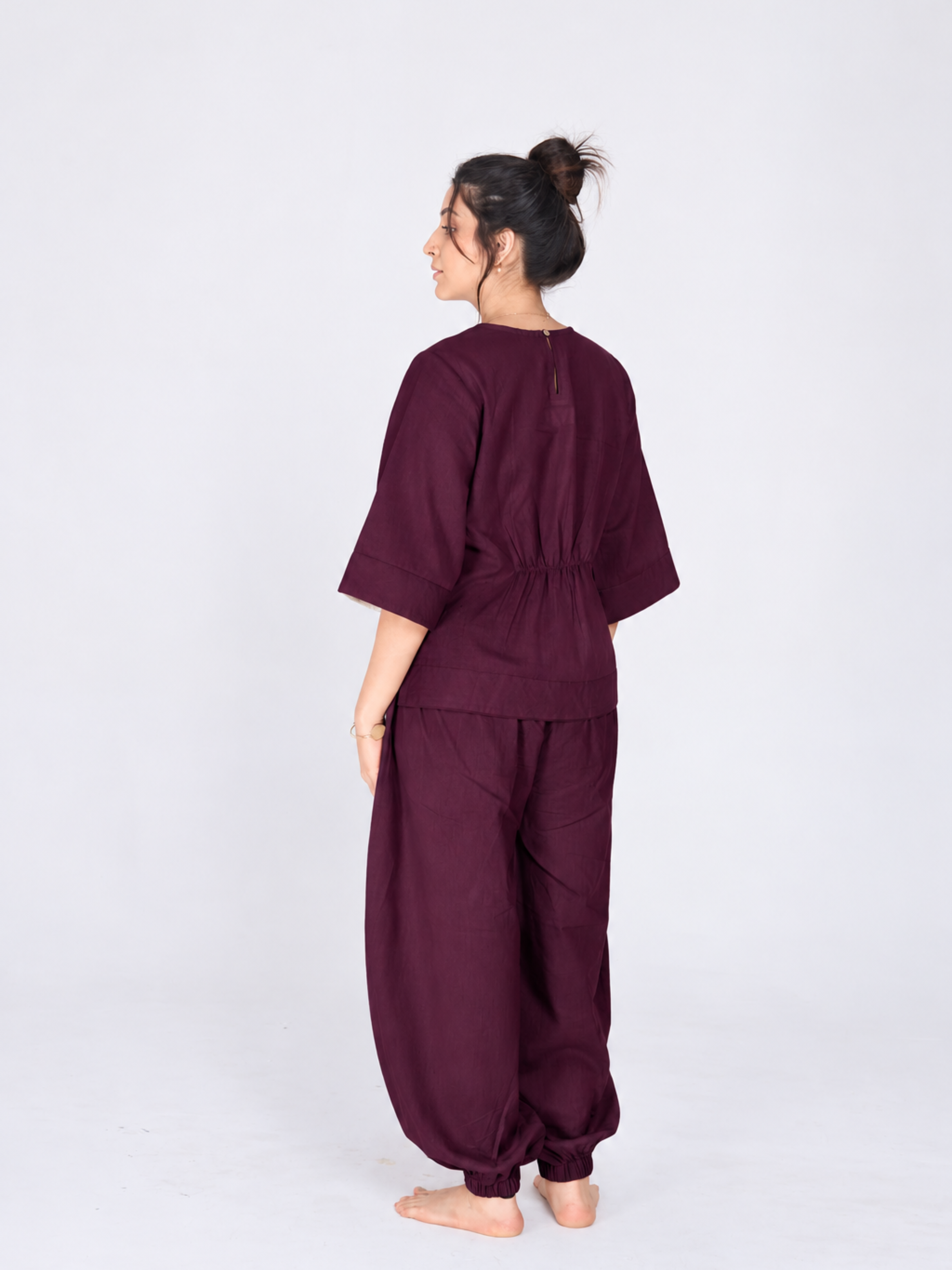Shakti 2.0 Complete Women Cotton Yoga Set| Plum