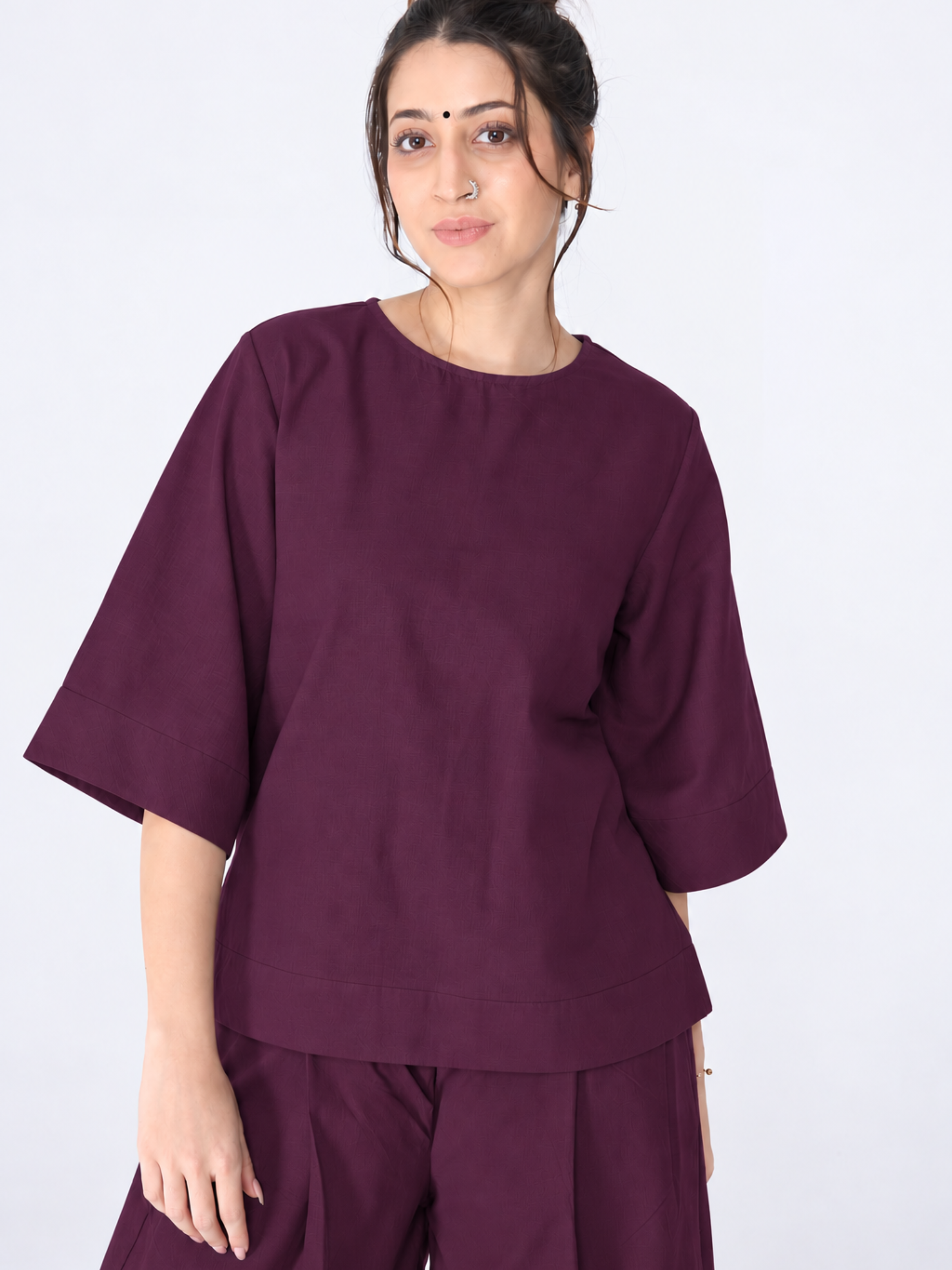 Shakti 2.0 Complete Women Cotton Yoga Set| Plum