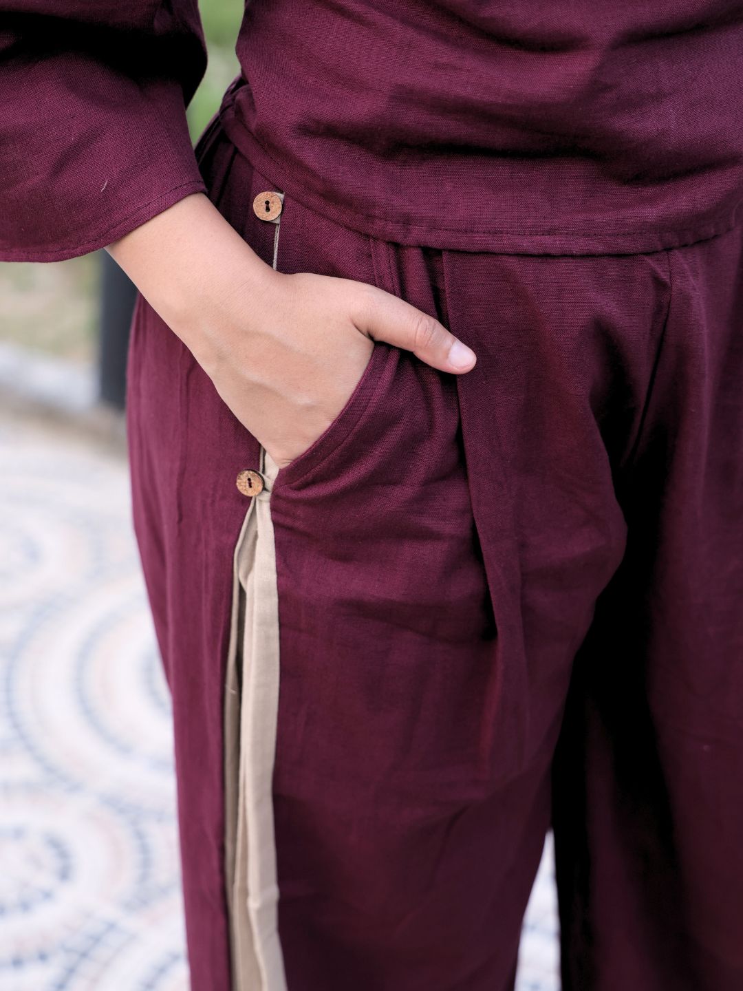 Tula Yoga Set- Beige Maroon