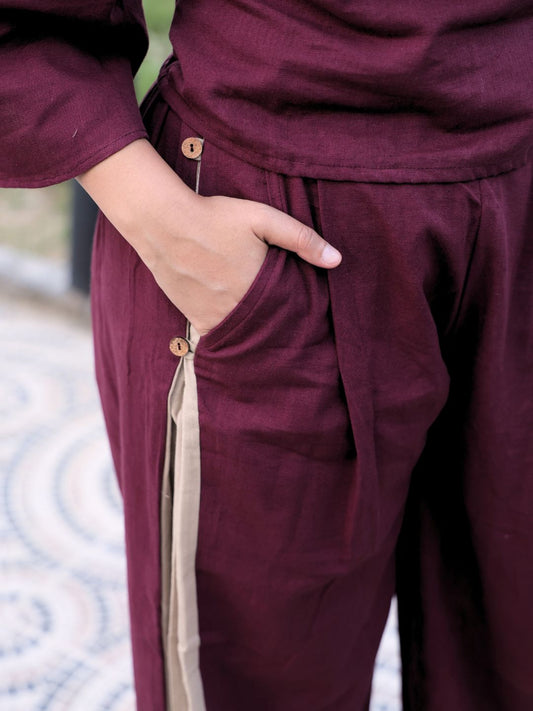 Tula Yoga Set- Beige Maroon