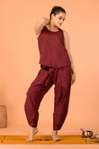 Dhara Complete Women Cotton Yoga Set | Maroon