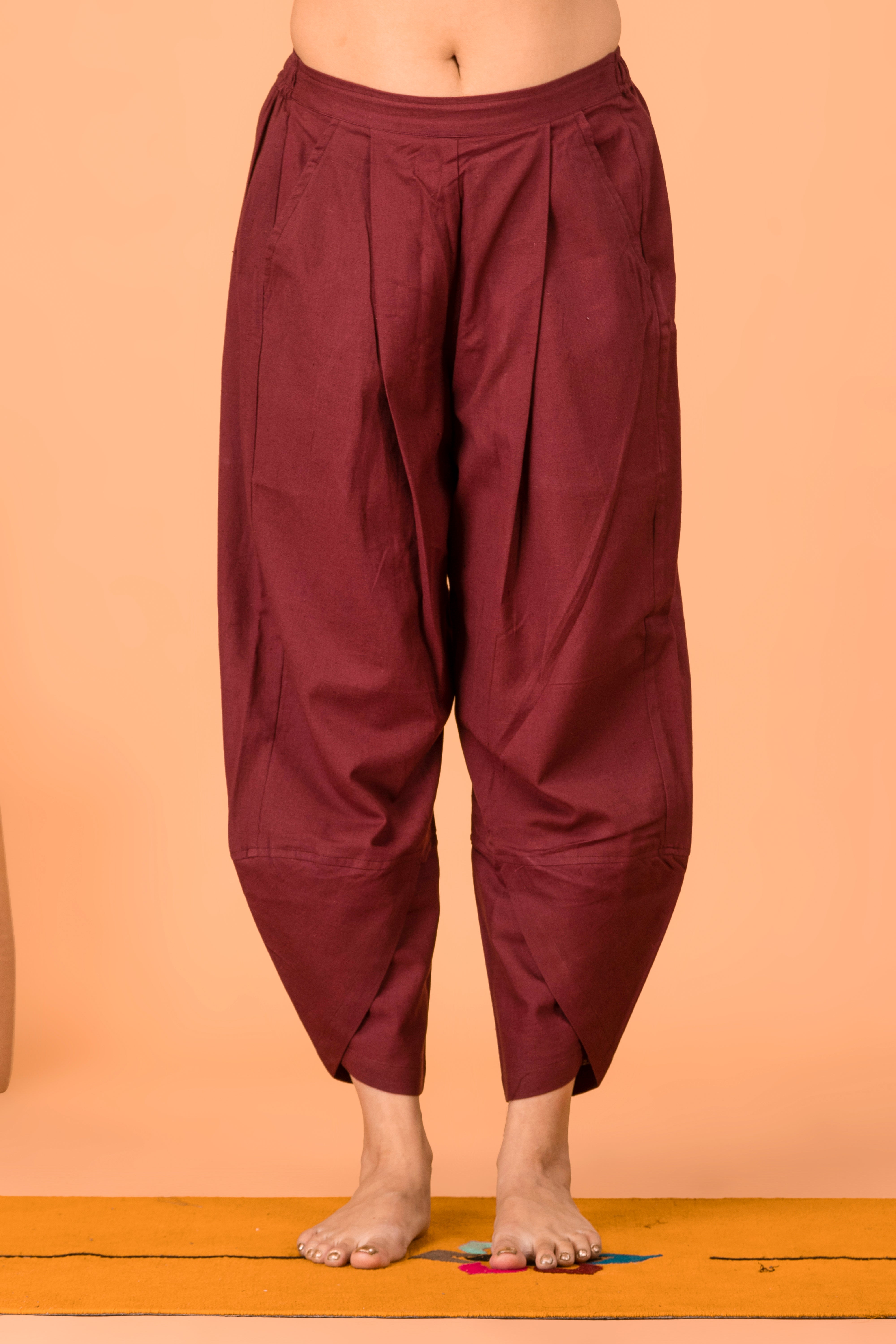 Dhara Complete Women Cotton Yoga Set | Maroon