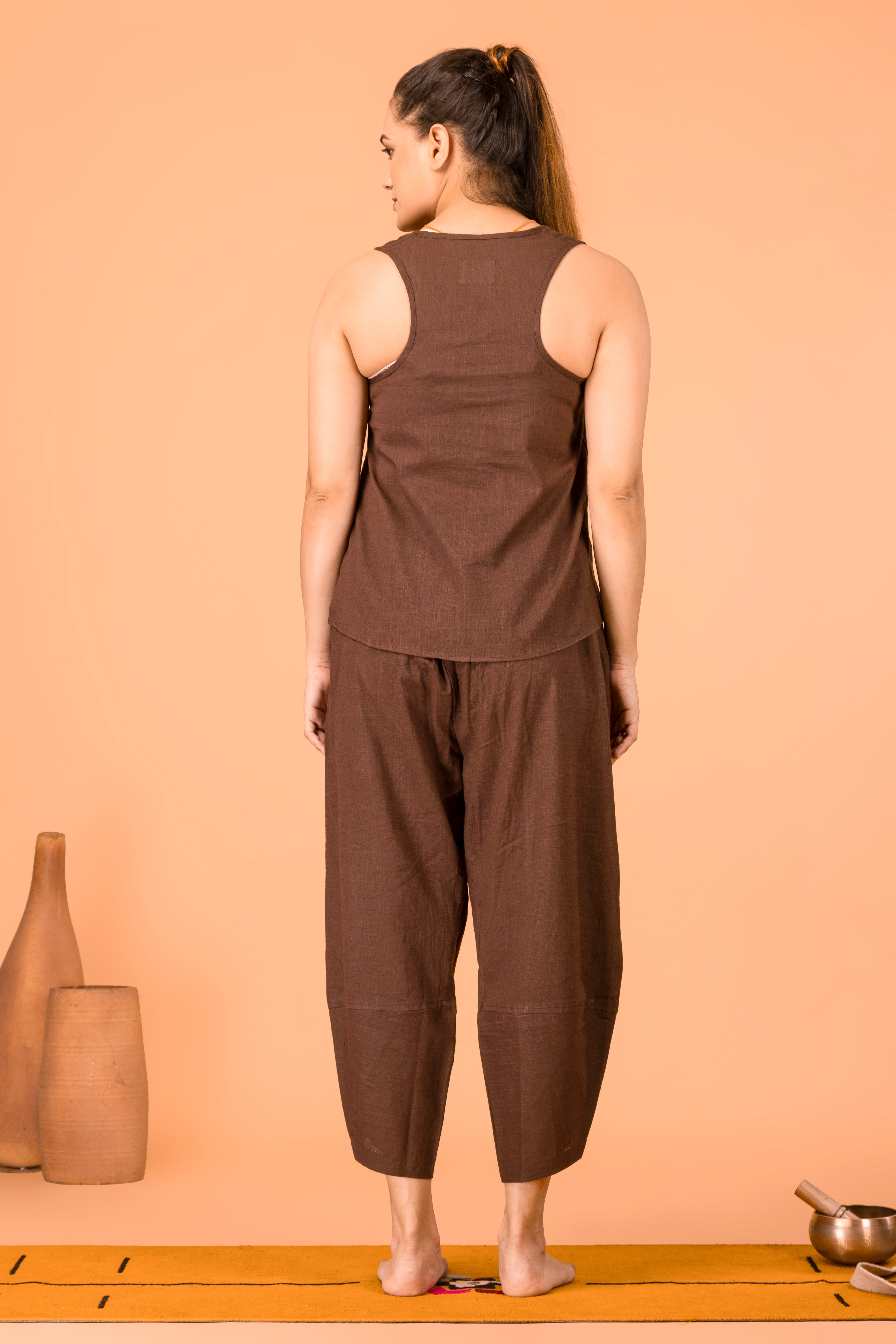 Dhara Yoga Top- Earthy Brown