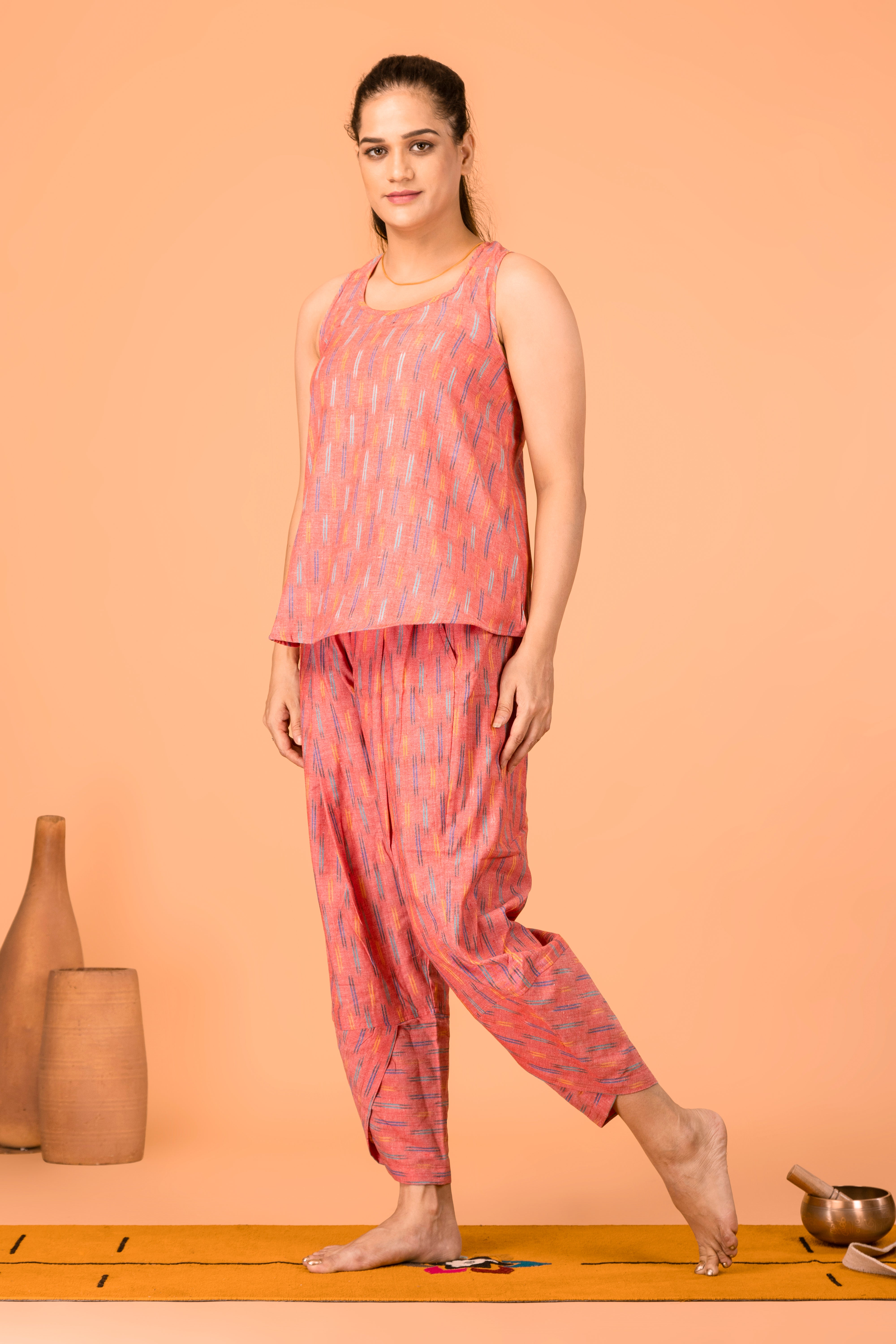 Dhara Yoga Pants- Ikat Pink