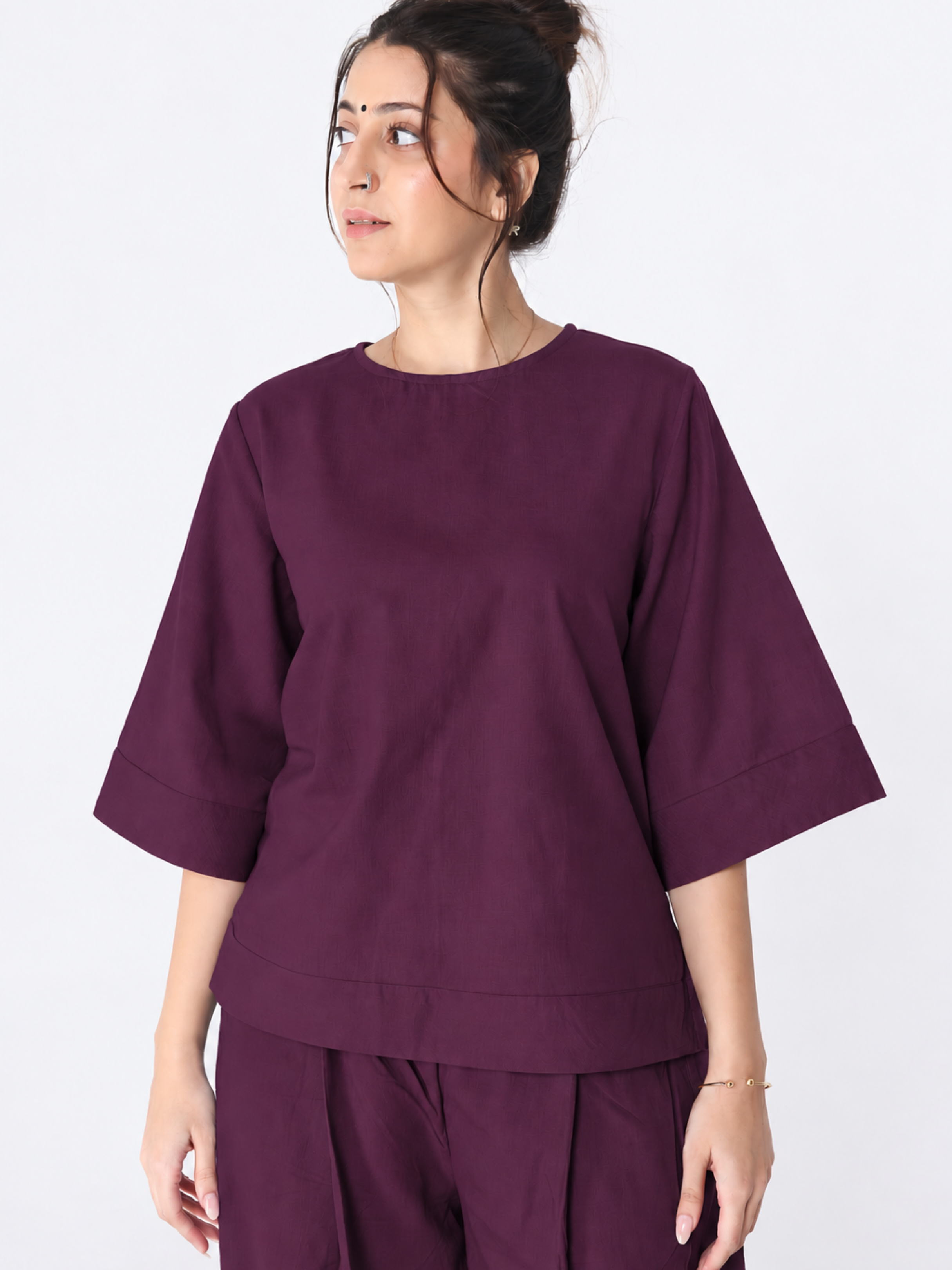 Shakti 2.0 Complete Women Cotton Yoga Set| Plum