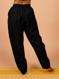 Cotton Yoga Baggy Pants for Women- Black | Aarohi