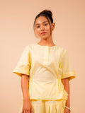 Cotton Yoga Co-ord Set for Women- Butter Yellow | Ira