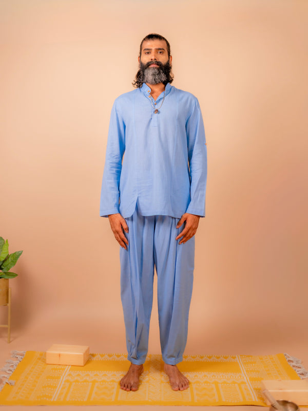 Cotton Yoga Set for Men- Powder Blue | Tejas