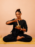 Cotton Yoga Top for Women- Black | Aarohi