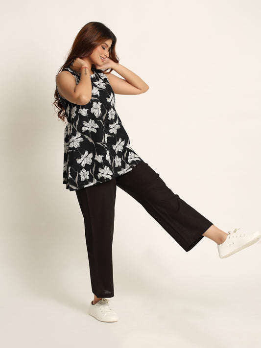 Summer Breeze Coord Set- Black Charm