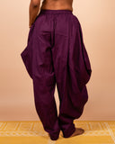 Unisex Cotton Dhoti Yoga Pants- Plum | Sutra