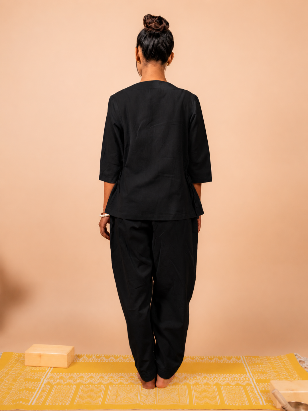 Cotton Yoga Baggy Pants for Women- Black | Aarohi