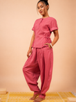 Cotton Yoga Co-ord Set for Women- Dusky Pink | Ira