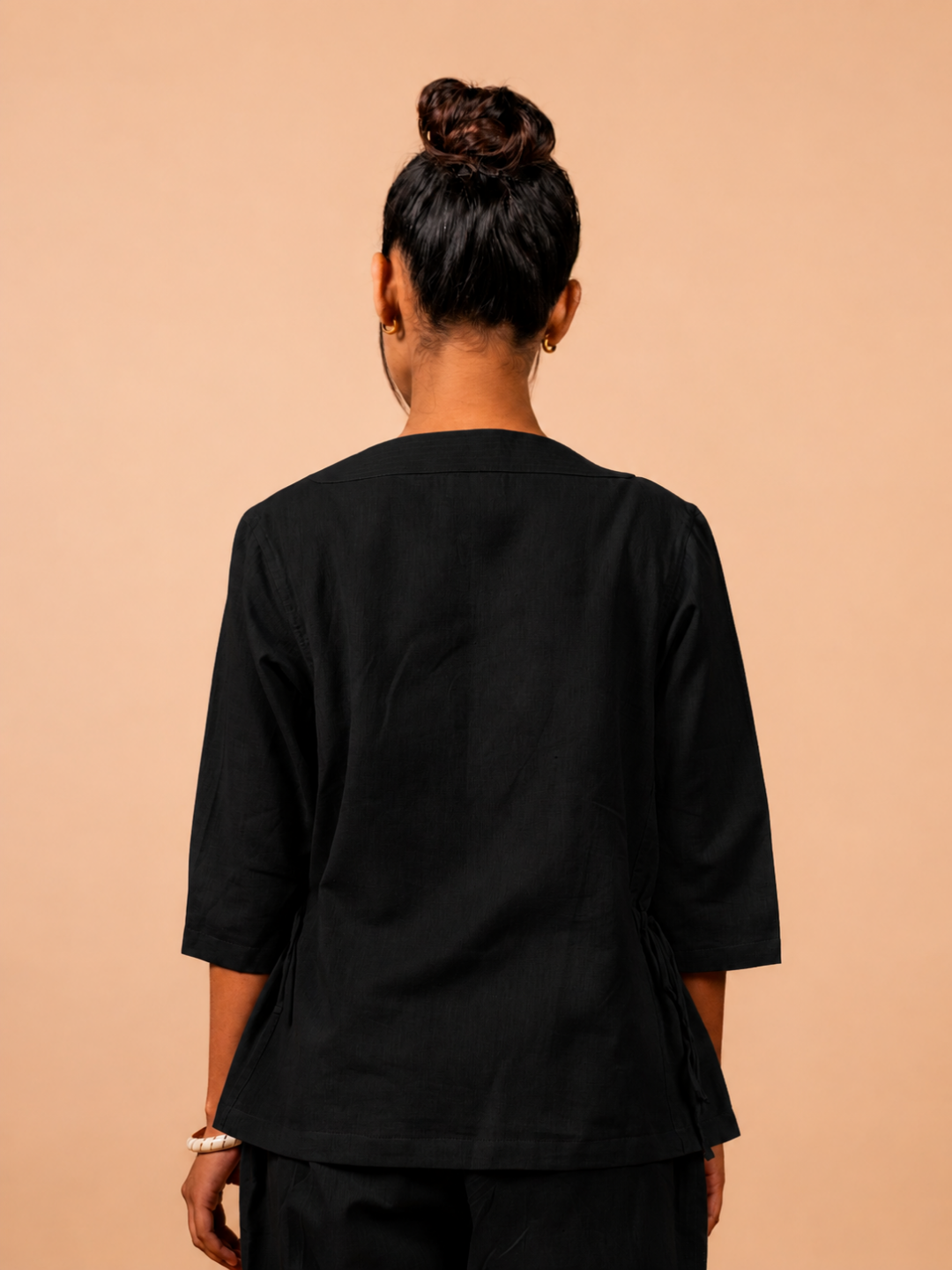 Cotton Yoga Top for Women- Black | Aarohi