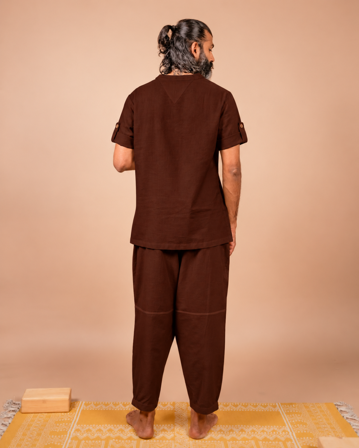 Cotton Yoga Set for Men- Brown | Veer