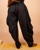 Unisex Cotton Dhoti Yoga Pants- Black | Sutra