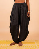Unisex Cotton Dhoti Yoga Pants- Black | Sutra