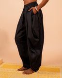 Unisex Cotton Dhoti Yoga Pants- Black | Sutra