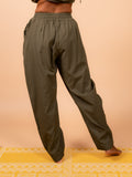 Cotton Yoga Baggy Pants for Women- Olive Green | Aarohi