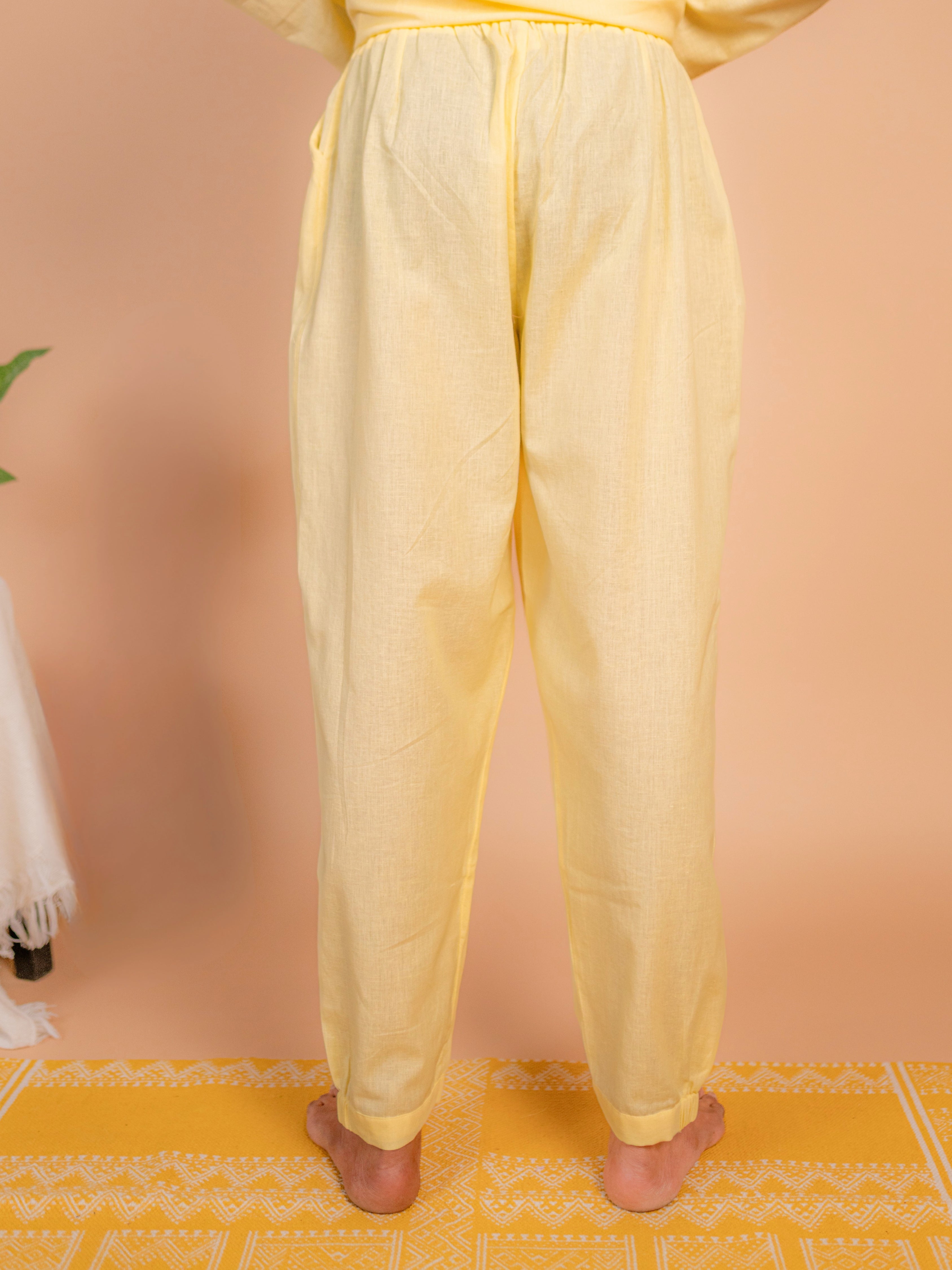 Cotton Yoga Set for Men- Butter Yellow | Tejas
