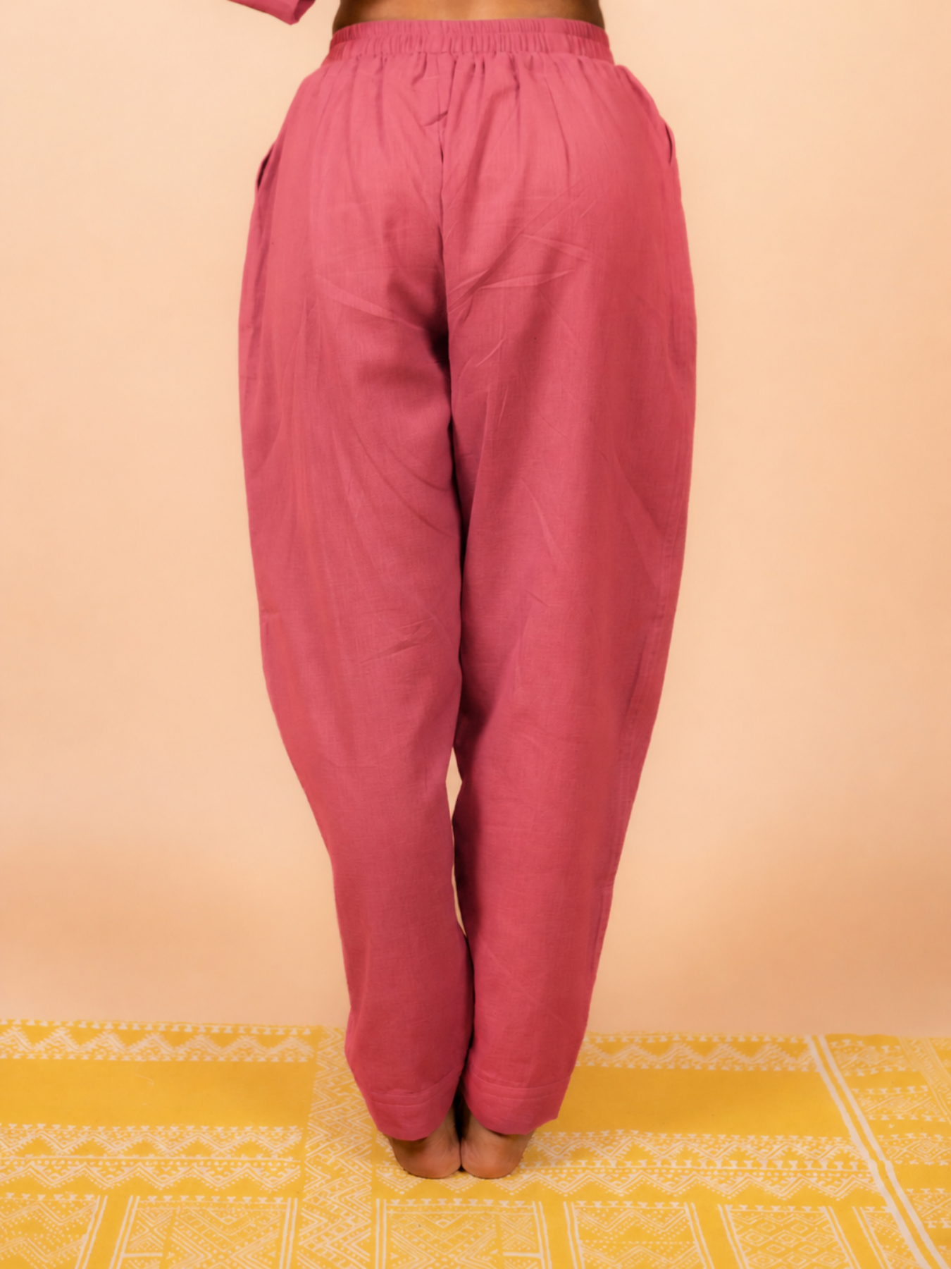 Cotton Yoga Baggy Pants for Women- Dusky pink | Aarohi