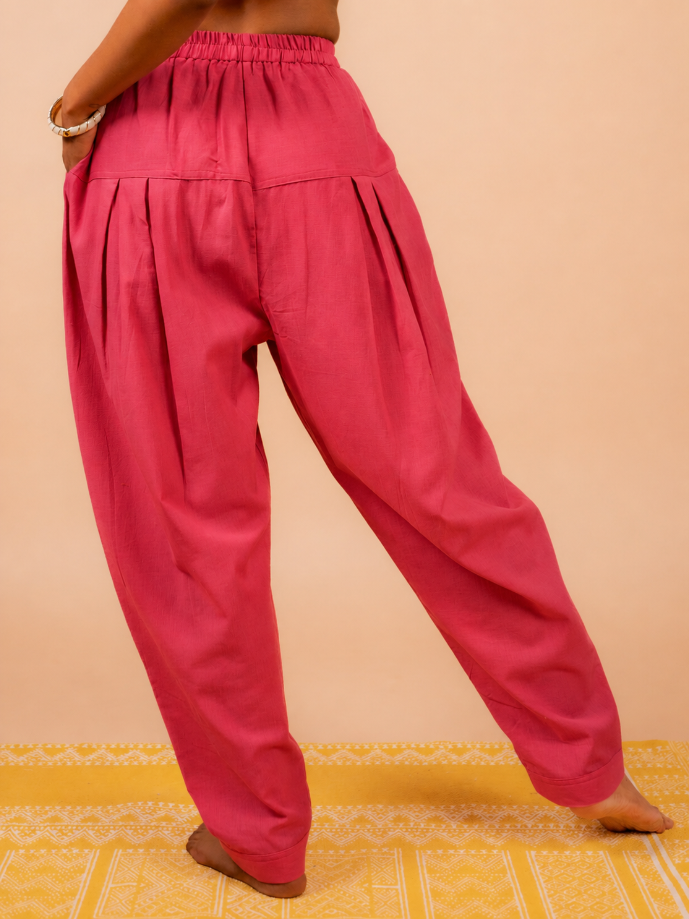 Cotton Yoga Baggy Pants for Women- Dusky Pink | Ira