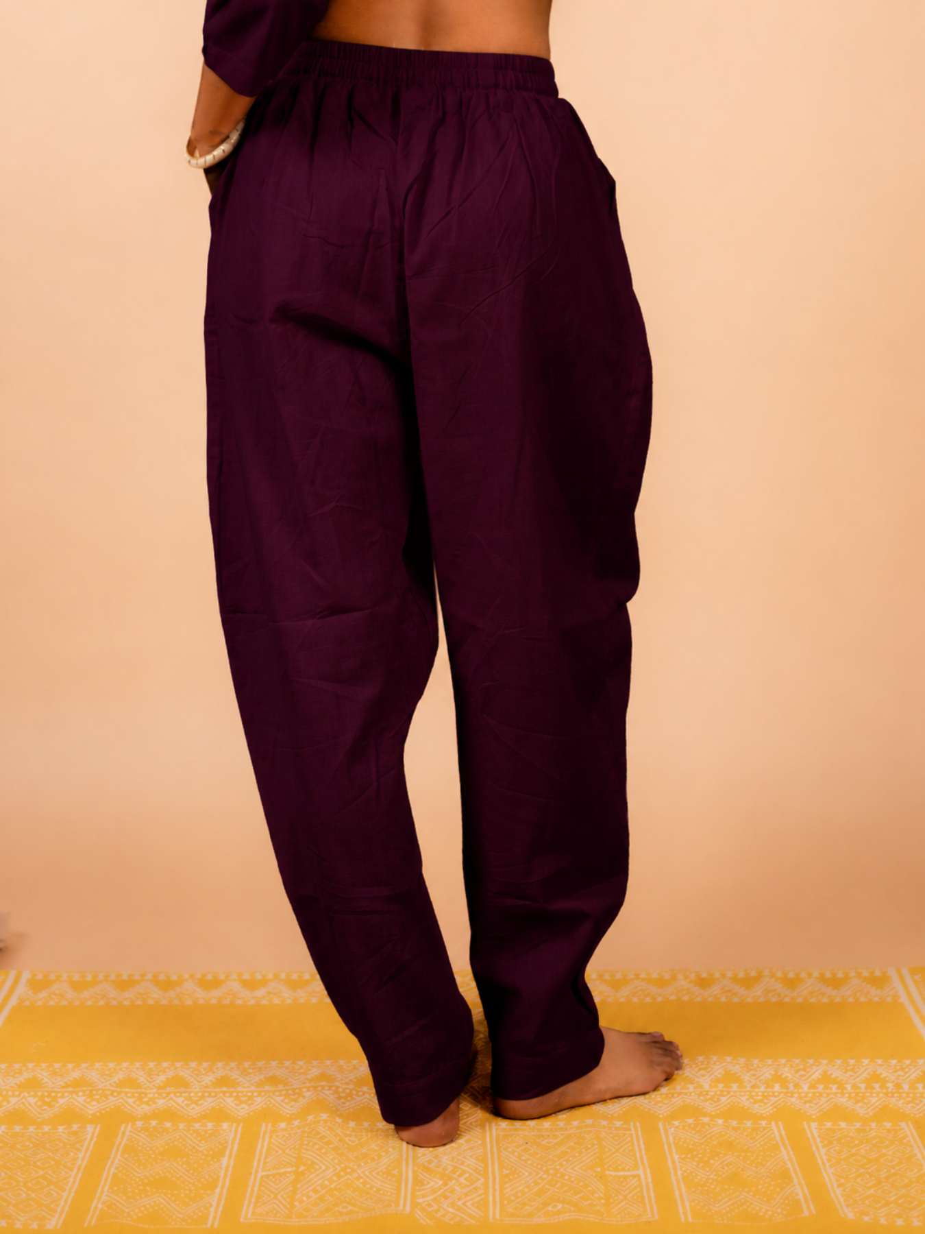 Cotton Yoga Co-ord Set for Women- Plum | Aarohi