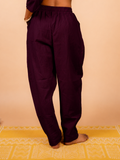 Cotton Yoga Co-ord Set for Women- Plum | Aarohi
