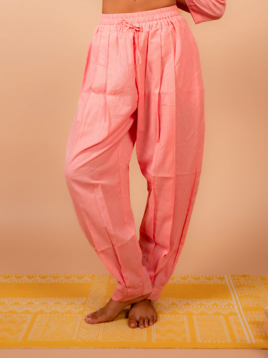 Cotton Yoga Baggy Pants for Women- Peach | Aarohi