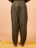 Cotton Yoga Pleated Pants for Men- Olive Green | Tejas