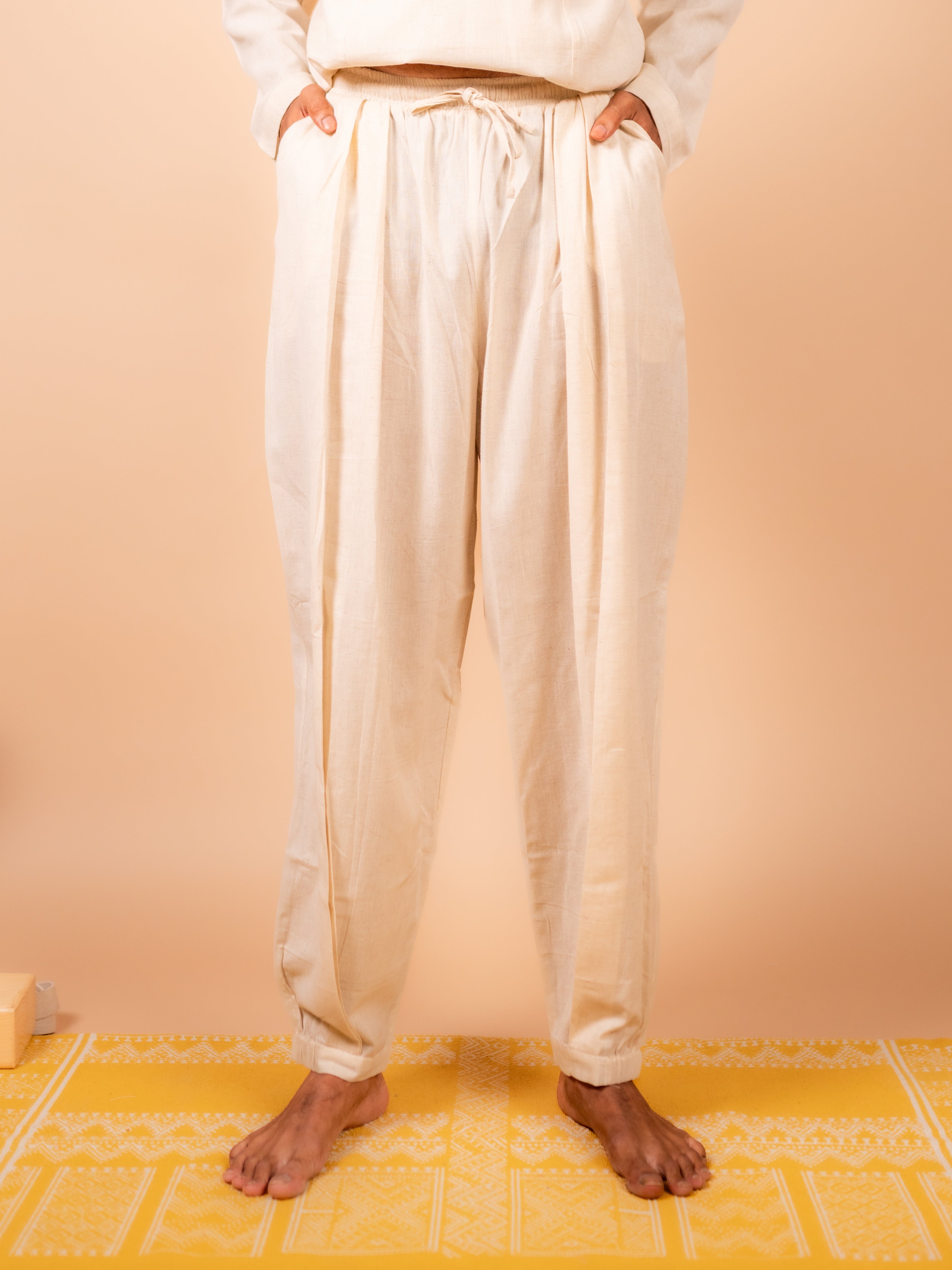 Cotton Yoga Set for Men- Off White | Tejas