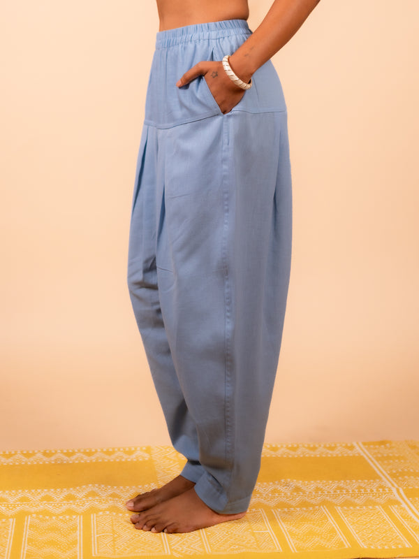 Cotton Yoga Salwar Pants for Women- Powder Blue | Ira