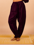 Cotton Yoga Baggy Pants for Women- Plum | Aarohi