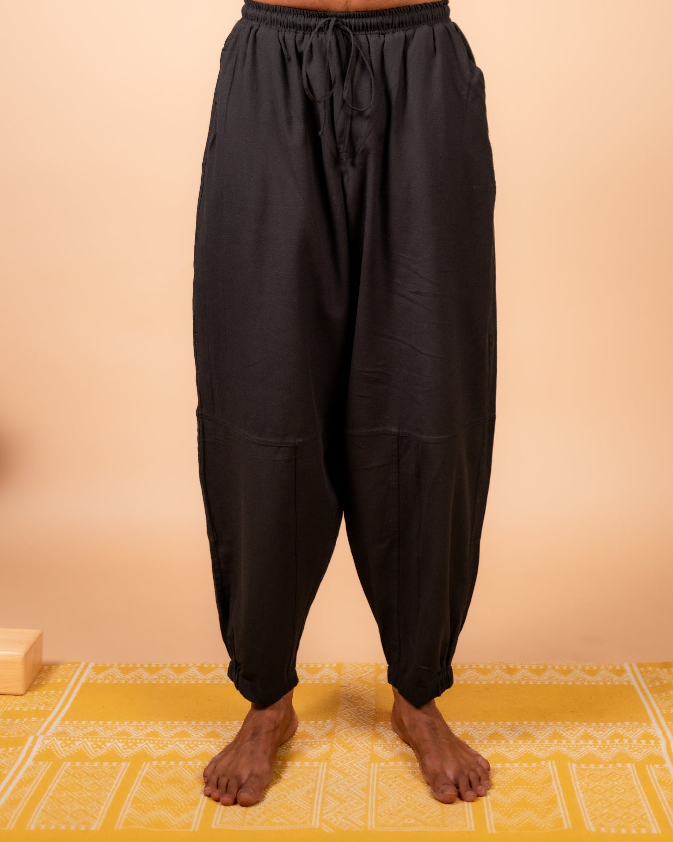 Cotton Yoga Balloon Pants for Men- Black | Veer