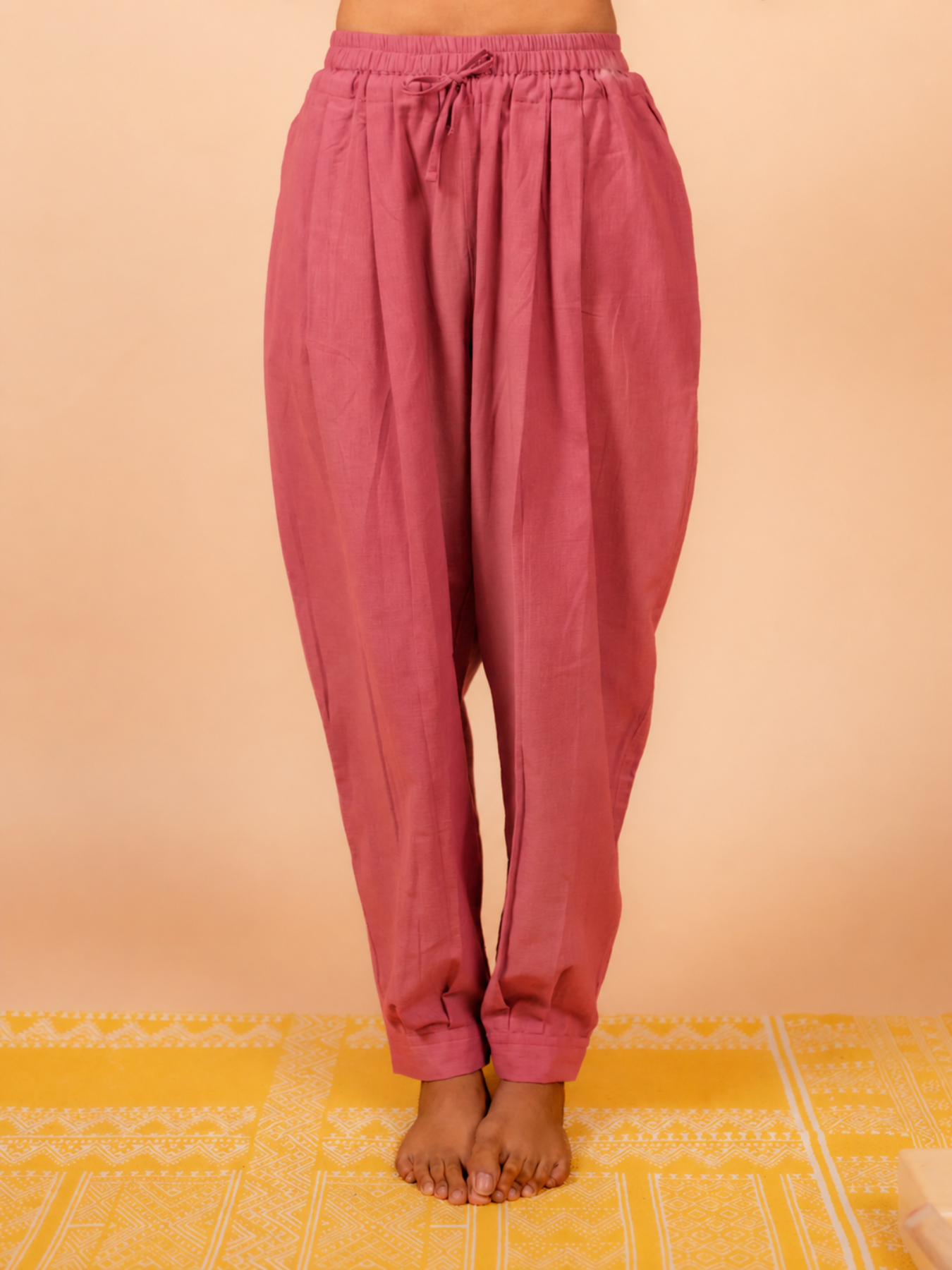 Cotton Yoga Baggy Pants for Women- Dusky pink | Aarohi