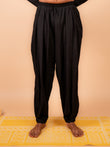 Cotton Yoga Pleated Pants for Men- Black | Tejas