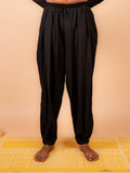 Cotton Yoga Pleated Pants for Men- Black | Tejas