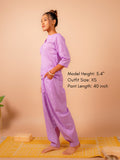 Cotton Yoga Co-ord Set for Women- Lavender | Aarohi
