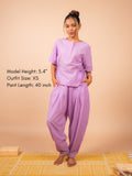 Cotton Yoga Salwar Pants for Women- Lavender | Ira