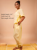 Cotton Yoga Salwar Pants for Women- Butter Yellow | Ira