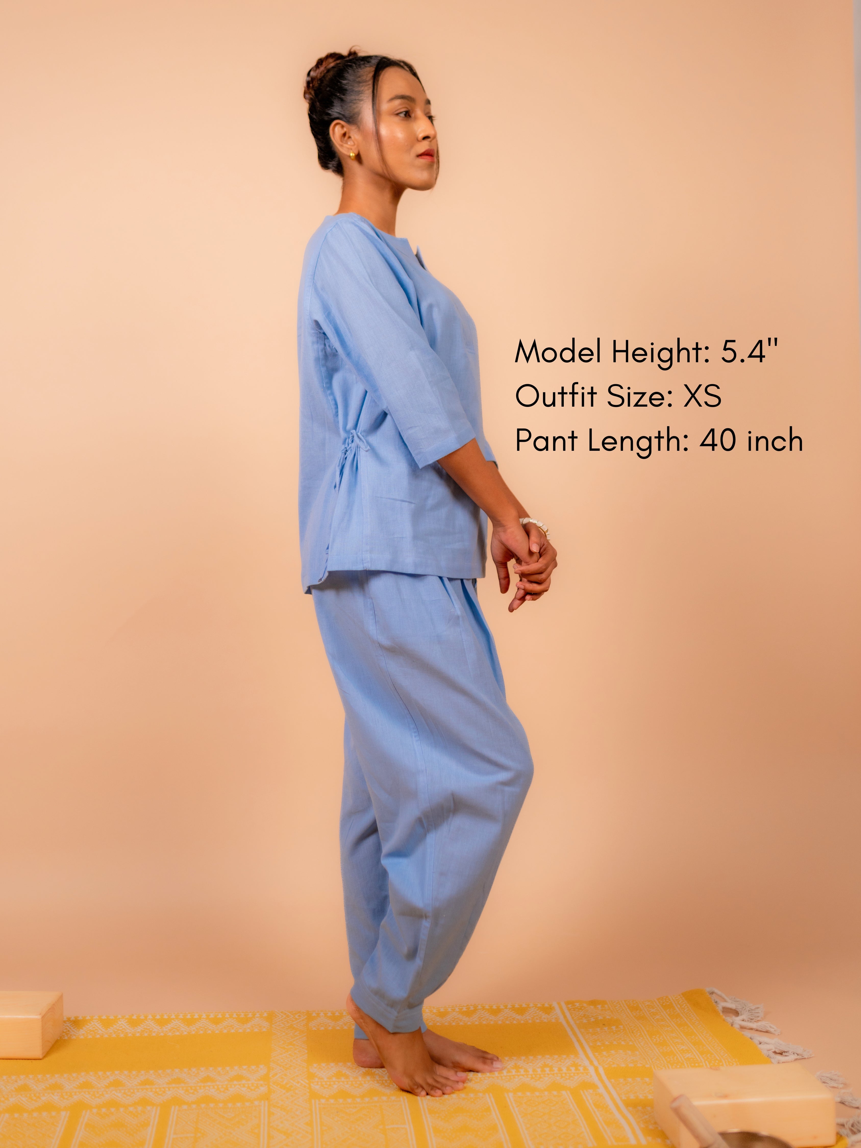 Cotton Yoga Baggy Pants for Women- Powder Blue | Aarohi