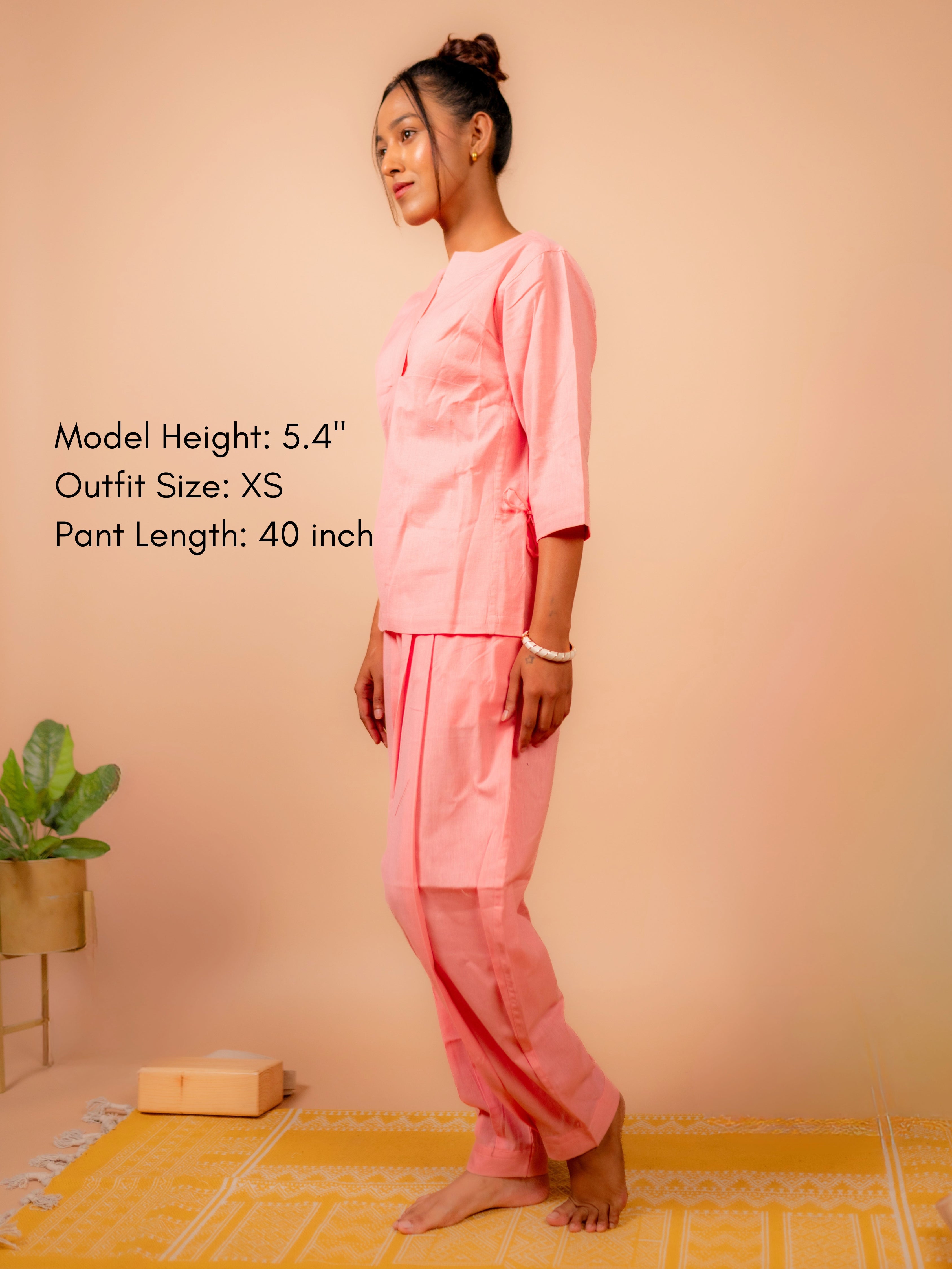 Cotton Yoga Kurta Top for Women- Peach | Aarohi