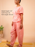 Cotton Yoga half Sleeves Top for Women- Peach | Ira
