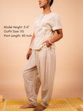 Cotton Yoga Salwar Pants for Women- Off White | Ira