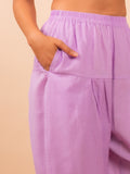 Cotton Yoga Co-ord Set for Women- Lavender | Ira