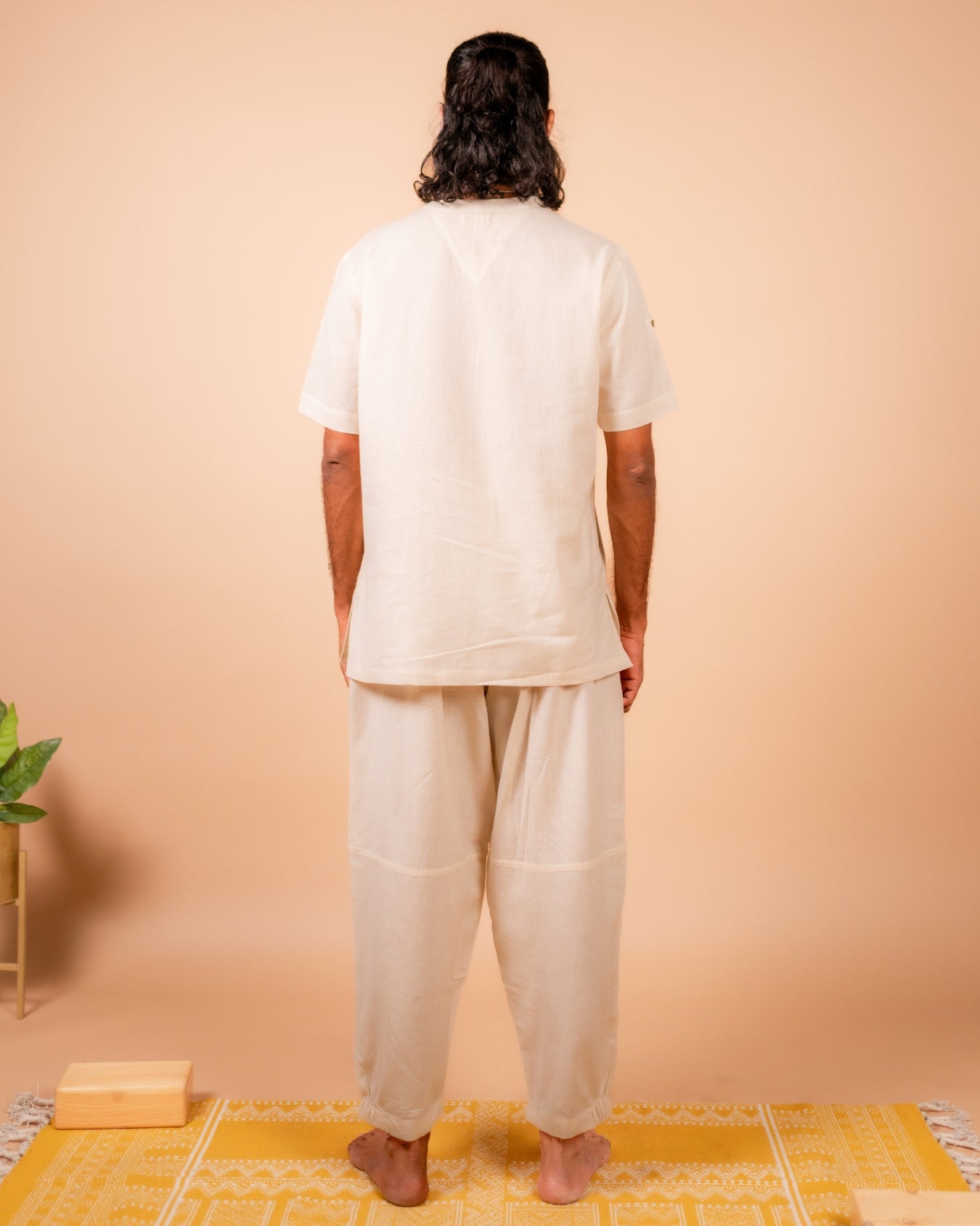 Cotton Yoga Set for Men- Off White | Veer