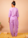Cotton Yoga Co-ord Set for Women- Lavender | Aarohi