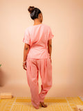 Cotton Yoga Co-ord Set for Women- Peach | Ira