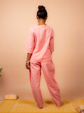 Cotton Yoga Co-ord Set for Women- Peach | Aarohi