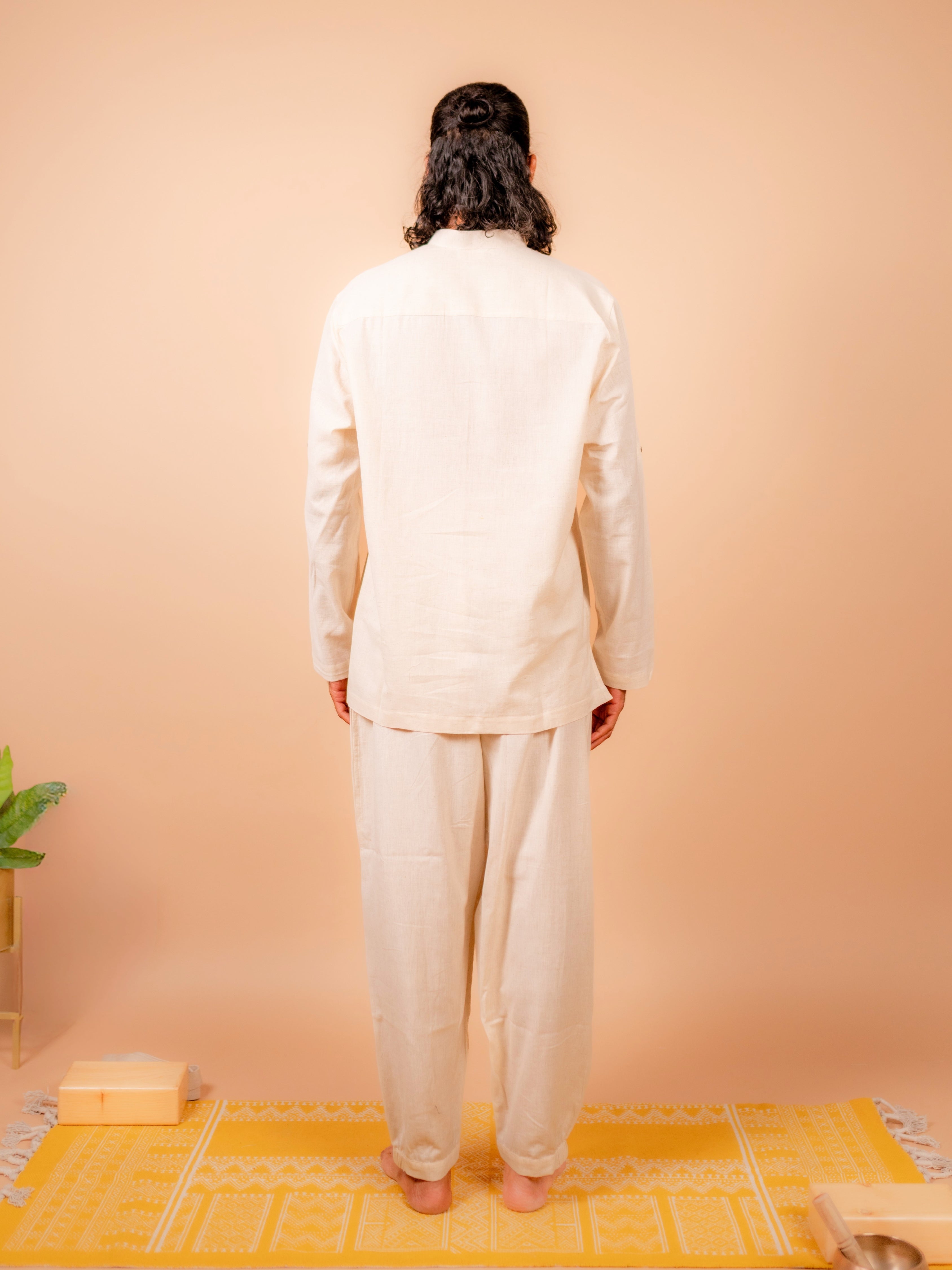 Cotton Yoga Set for Men- Off White | Tejas